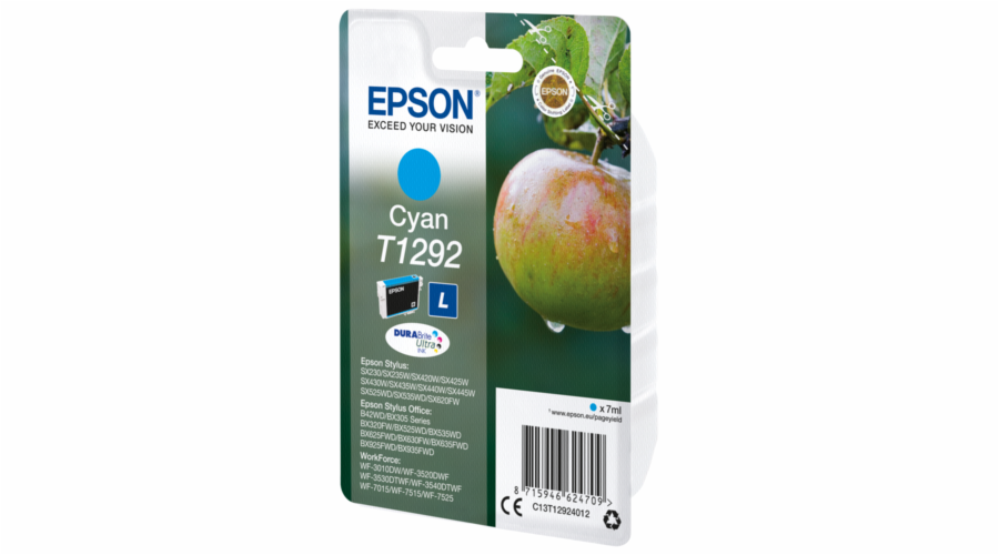 EPSON ink bar Singlepack "Jablko" Cyan T1292 DURABrite Ultra Ink (7 ml)