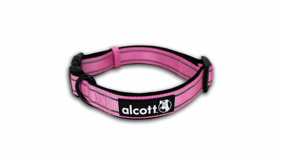 Alcott Reflexní obojek pro psy Adventure růžový velikost S
