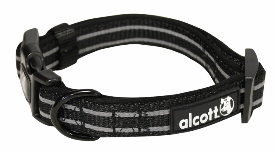 Alcott Reflexní obojek pro psy Adventure černý velikost S