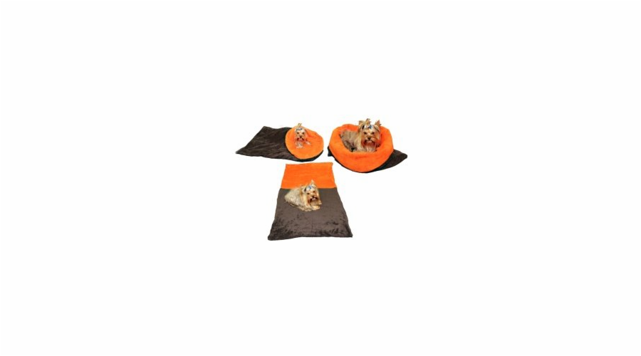Marysa pelíšek 3v1 pro psy, tmavě šedý/oranžový, velikost XL