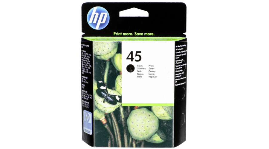 HP 45 Black Ink Cart, 42 ml, 51645AE (930 pages)