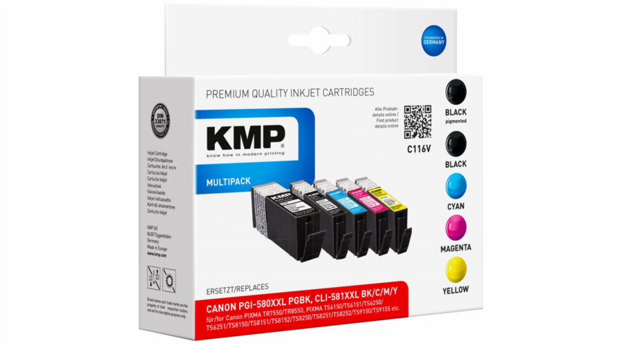 KMP C116V Multipack komp. s Canon PGI-580/CLI-581 XXL BCMY