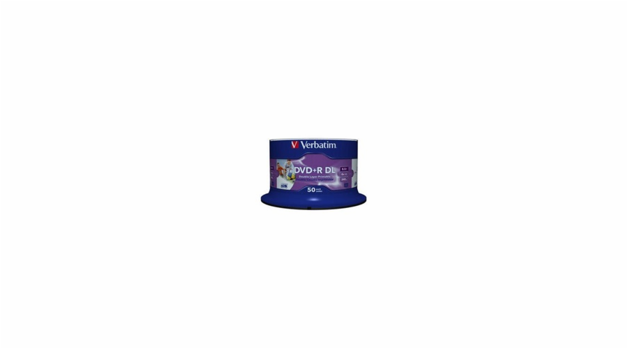 VERBATIM DVD+R(50-pack)DoubleLayer/Spindle/8X/8.5GB/Printable/NoID