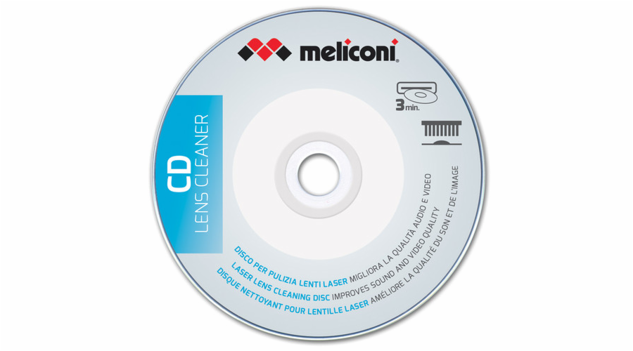 Čisticí CD Meliconi, 621011, pro CD přehrávače, pro všechny typy značek