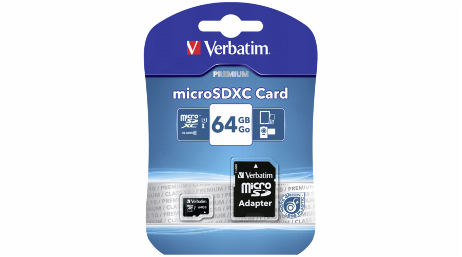 Verbatim microSDXC 64GB Class 10 UHS-I vc. adapteru