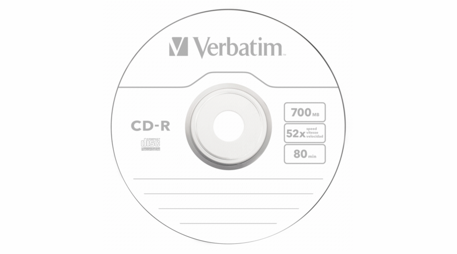 1x10 Verbatim CD-R 80 700MB 52x Data Life Slim obal