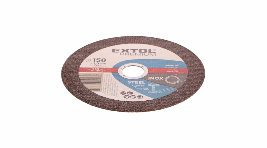 EXTOL kotouč řezný na ocel/nerez, 150x1,0x22,2mm, EXTOL PREMIUM(8808105)
