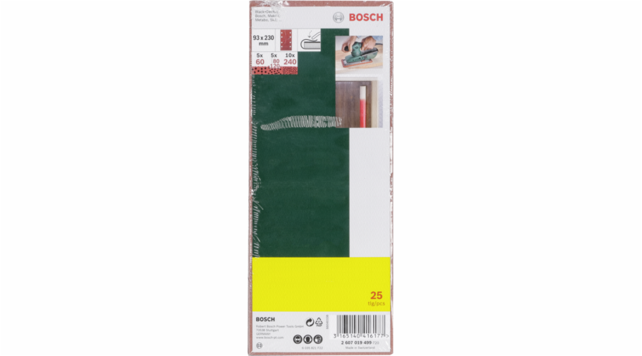 Bosch 25 brusny papir 93x230 8 der zrnitost 60-240