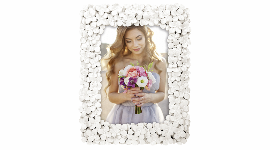ZEP rámecek design kvetiny 15x20 portrétový bílý EE9468