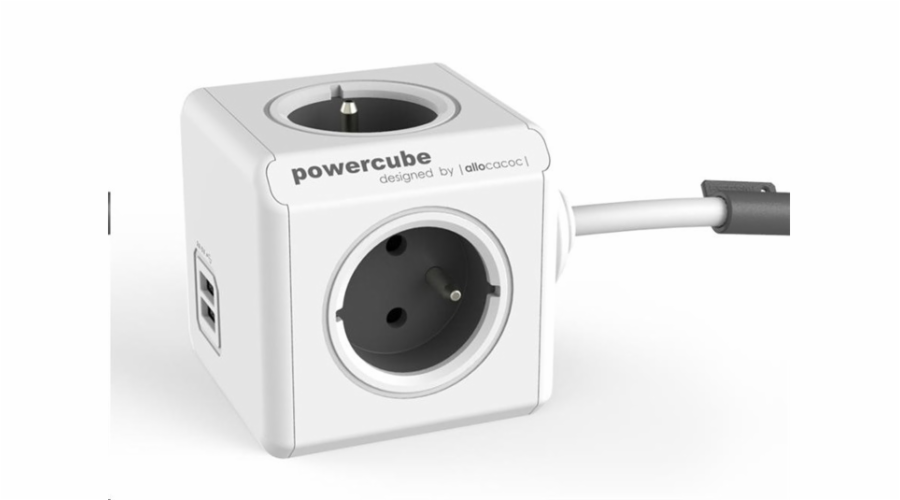 Allocacoc PowerCube Extended USB Grey (1,5m)
