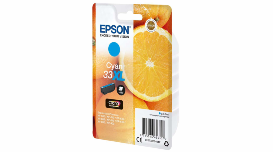 EPSON ink bar Singlepack ""Pomeranč"" Cyan 33XL Claria Premium Ink