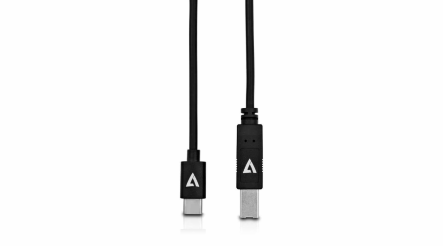 V7 2m USB2-B auf USB-C Kabel černá