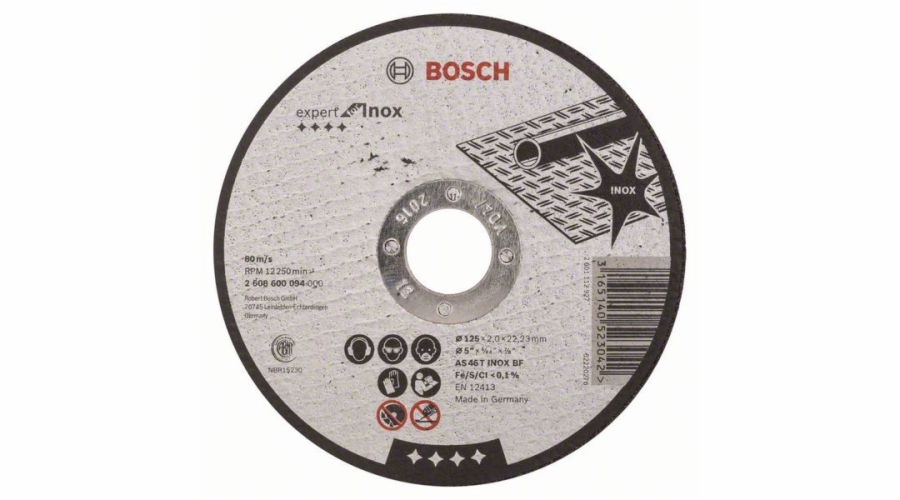 Dělicí kotouč rovný Expert for Inox - AS 46 T INOX BF, 125 mm, 2,0 mm BOSCH