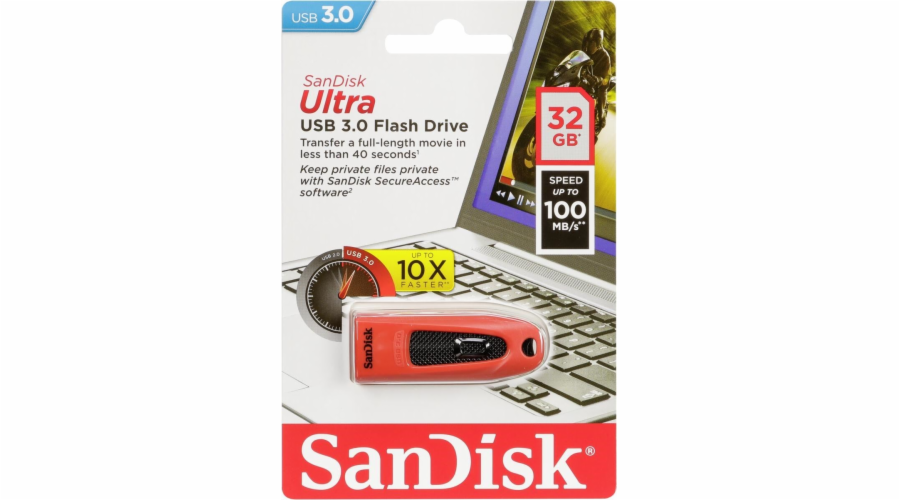 SanDisk Flash Disk 32GB Ultra, USB 3.0, červená 45019826