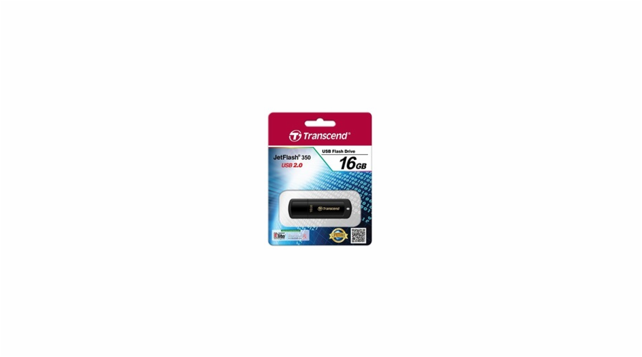 TRANSCEND Flash Disk 16GB JetFlash®350, USB 2.0 (R:13/W:4 MB/s) černá