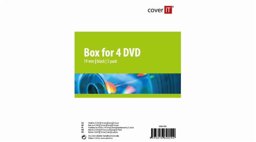 COVER IT 4 DVD 19mm černý 5ks/bal