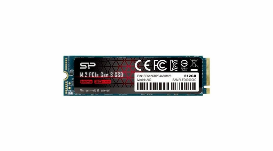 Silicon Power P34A80 512GB M.2 2280 PCI-E x4 Gen3 NVMe SSD (SP512GBP34A80M28)