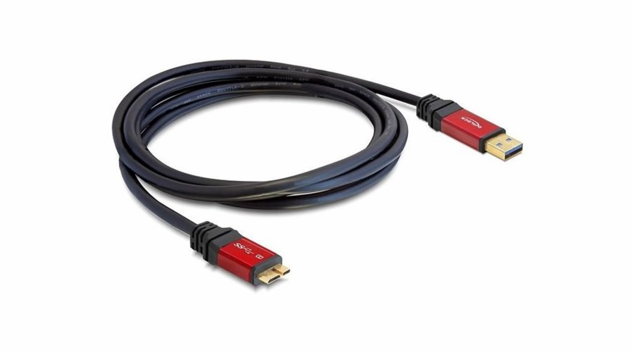 Kabel USB Delock USB-A - miniUSB 2 m Czerwony Czarny (82761)