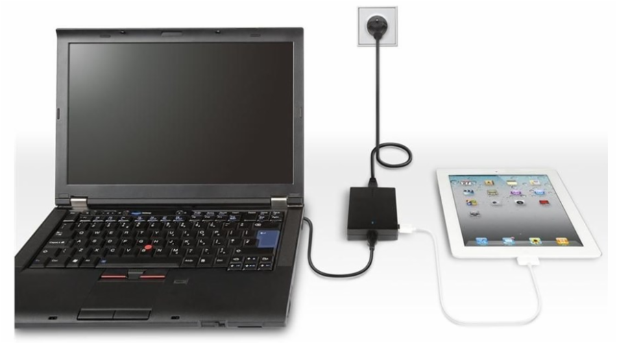 Compact Laptop & USB Tablet Charger EU, Ladegerät