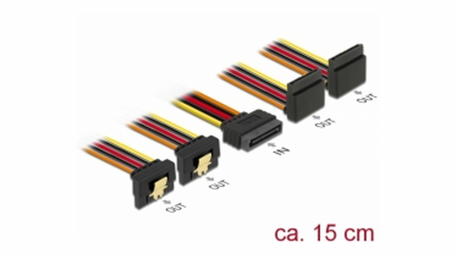 Delock Kabel SATA 15 pin napájecí samec s aretací > SATA 15 pin
