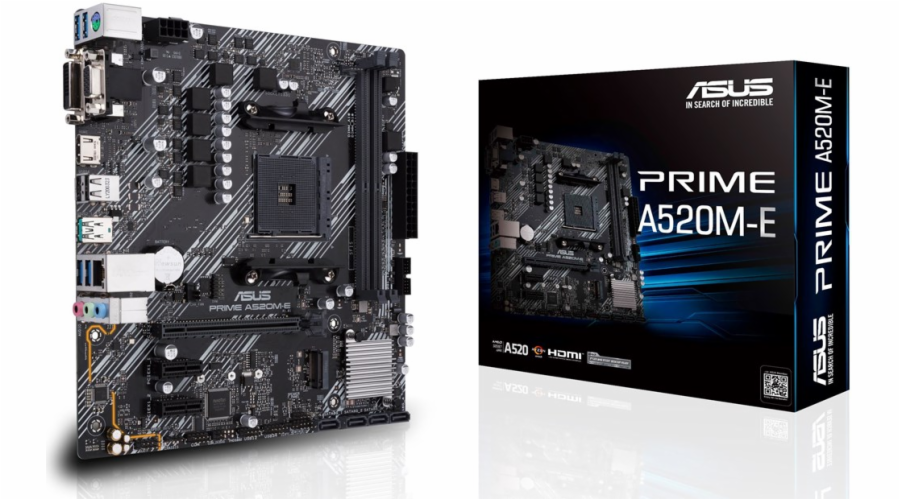 Asus PRIME A520M-E 90MB1510-M0EAY0 ASUS PRIME A520M-E, AM4, AMD A520, 2xDDR4, mATX