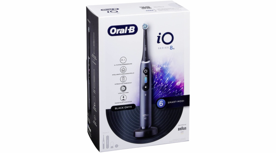 Oral-B Electric Toothbrush iO Series 8N Rechargeable For adults Number of brush heads included 1 Number of teeth brushing modes 6 Black Onyx