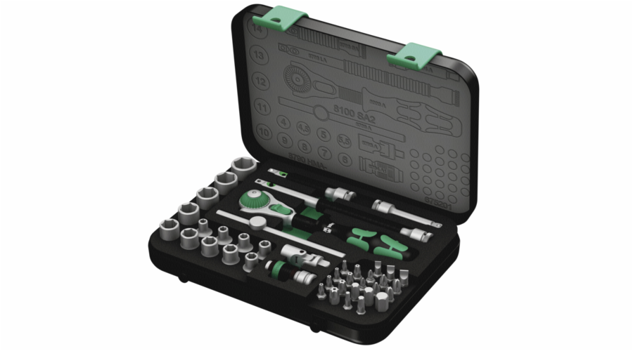 WERA 8100 SA 2 Zyklop Speed Ratched set 1/4 drive