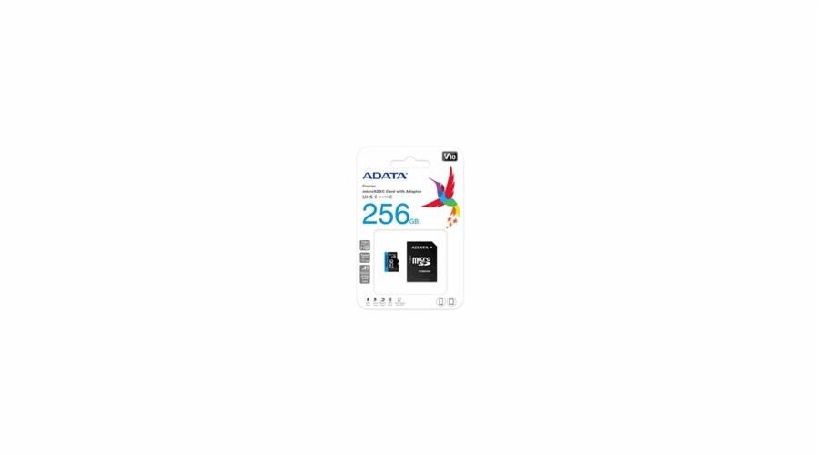 ADATA MicroSDHC karta 256GB UHS-I Class 10, Premier + adaptér