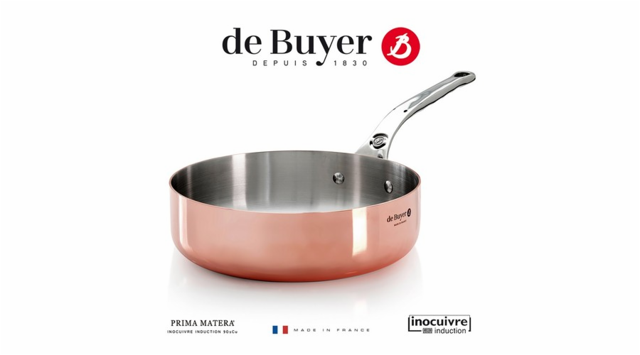 De Buyer Prima Matera Sauté Pan Copper/steel 24cm straight ind.