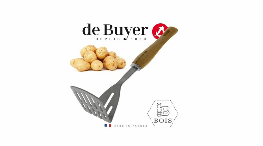 Šťouchadlo na brambory de Buyer, 2701.03, B BOIS, nerez a bukové dřevo, robustní