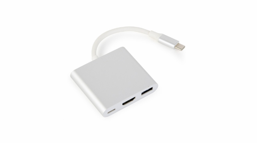 Gembird A-CM-HDMIF-02-SV kabelové rozhraní a přechodky USB-C/USB-C HDMI/USB-A Stříbrná