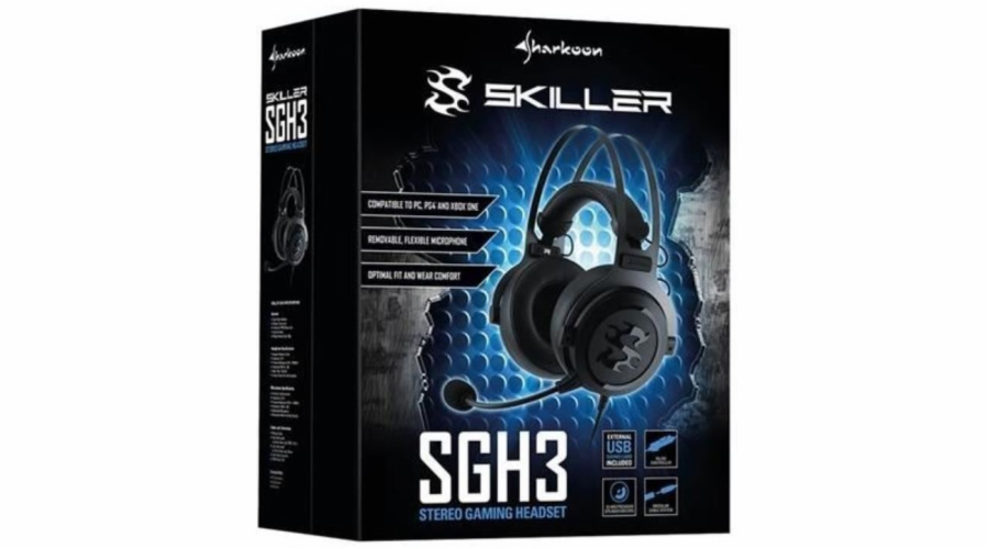 Sharkoon sluchátka Skiller SGH3, + USB externí zvuková karta