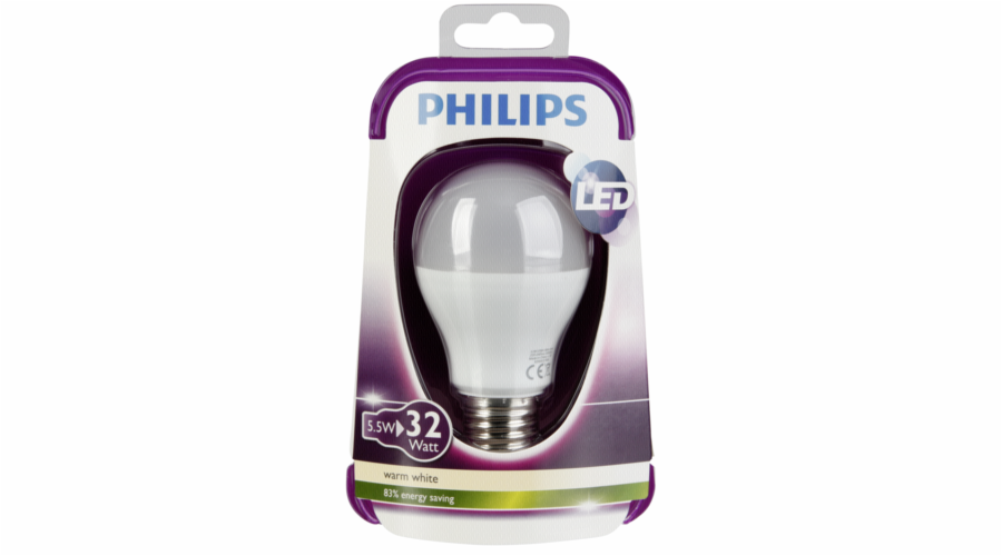 Žárovka Philips LED E27 6W, teple bílá