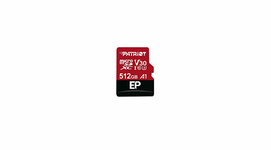 Patriot microSDXC class 10 512 GB PEF512GEP31MCX Patriot V30 A1/micro SDXC/512GB/100MBps/Class 10/+ Adaptér