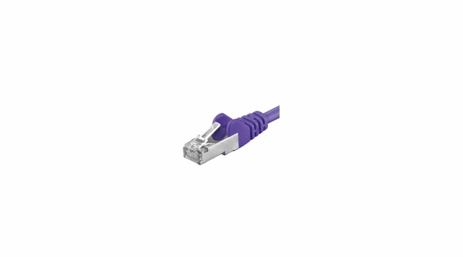 PREMIUMCORD Patch kabel CAT6a S-FTP, RJ45-RJ45, AWG 26/7 0,25m fialová
