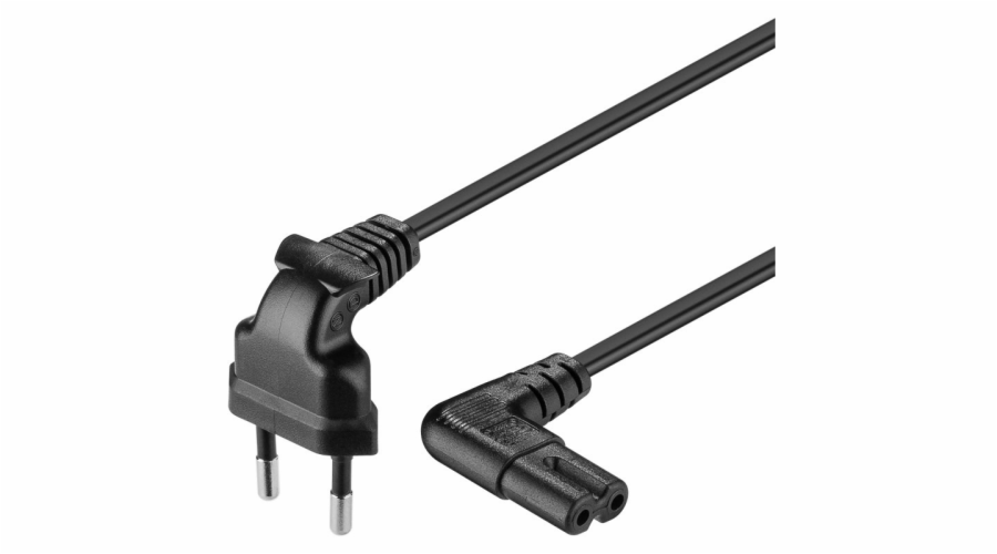 PremiumCord Kabel síťový 230V k magnetofonu se zahnutými konektory 5m