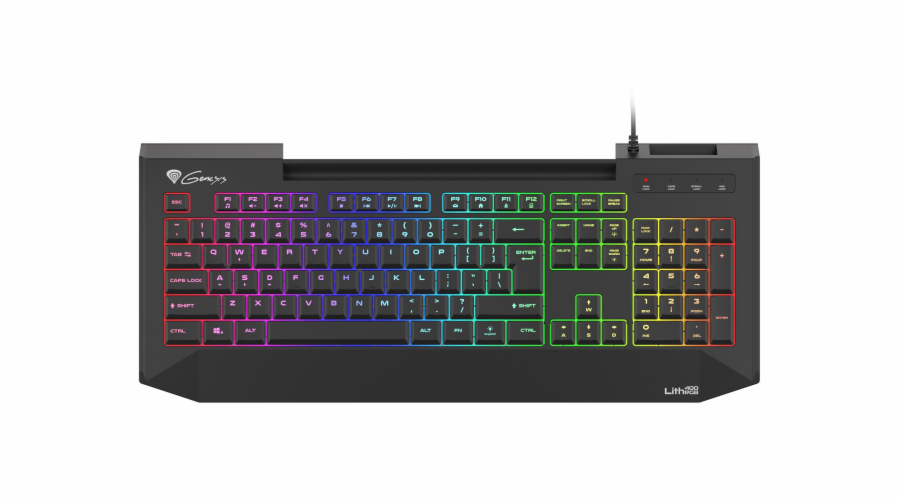 NATEC Genesis gaming keyboard Lith 400 RGB US layout backlight X-Scissor slim
