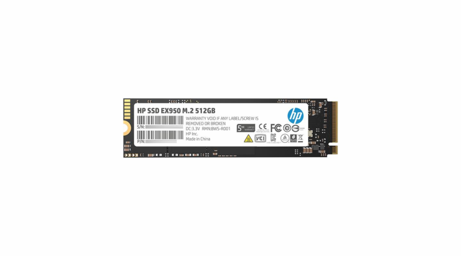 HP SSD EX950 512GB M.2 PCIe Gen3 x4 NVMe 3500/2250 MB/s IOPS 390/370K