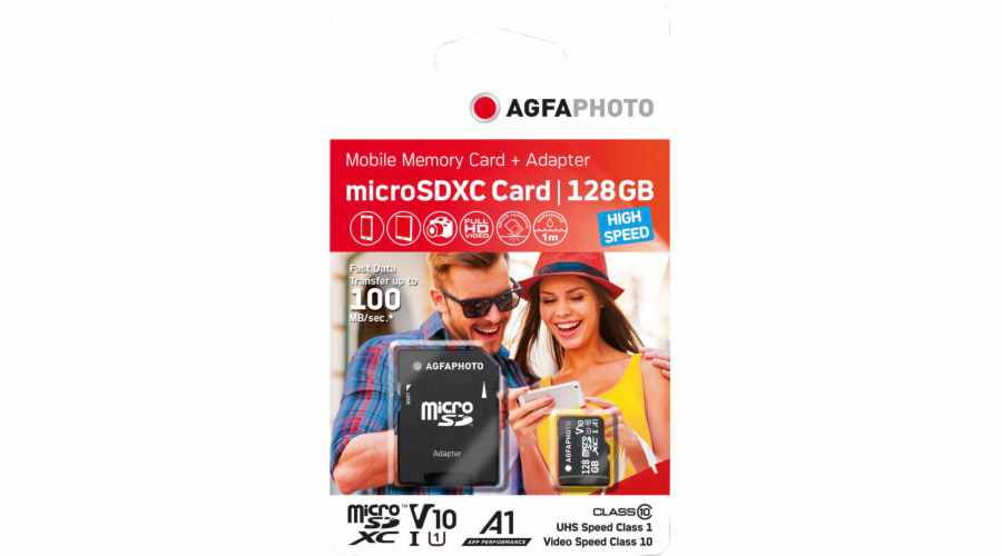 AgfaPhoto MicroSDXC UHS-I 128GB High Speed Class 10 U1 V10