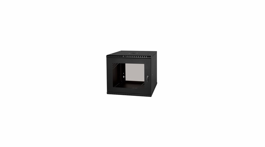 LEXI-Net 19" nástěnný rozvaděč Basic 9U, šířka 525mm, hloubka 450mm, skleněné dveře, bez zad, rozložený, černý