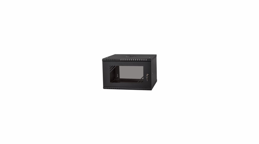 LEXI-Net 19" nástěnný rozvaděč Basic 6U, šířka 520mm, hloubka 450mm, skleněné dveře, bez zad, rozložený, černý