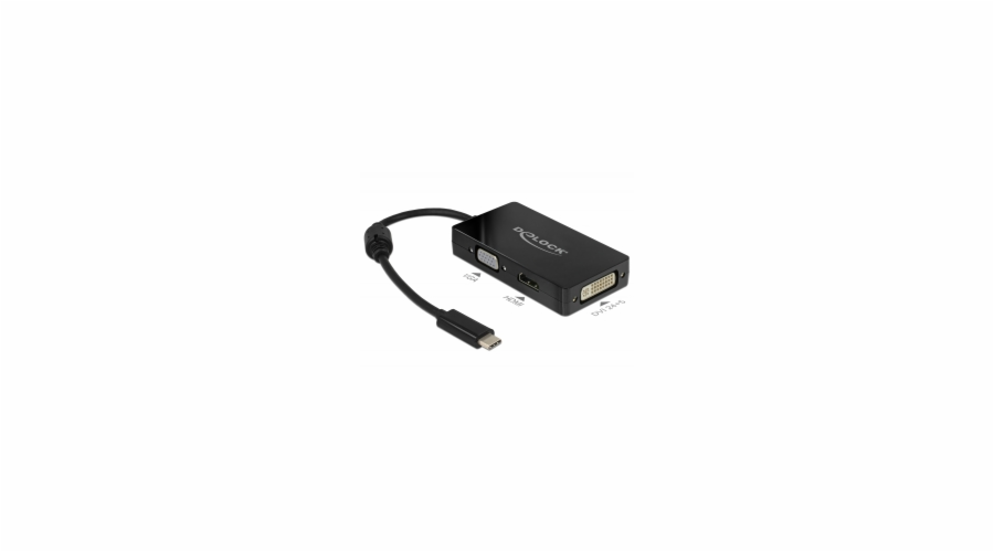 DeLOCK USB Adapter, USB-C Stecker > VGA + HDMI + DVI Buchse
