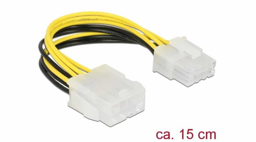 DeLOCK Kabel 8P EPS Stecker>Buchse 15cm, Verlängerungskabel