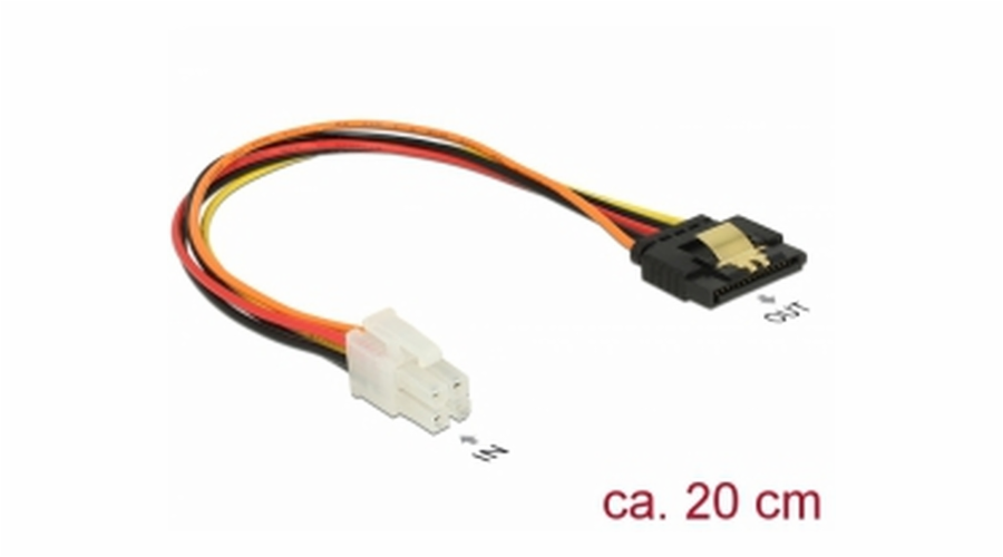 DeLOCK Kabel P4 4 Pin (Stecker) > SATA 15 Pin (Buchse)