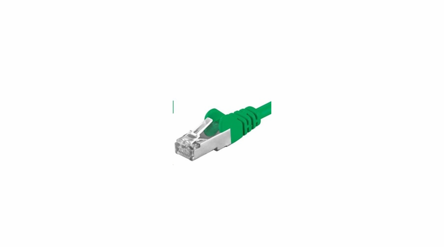 PREMIUMCORD Patch kabel CAT6a S-FTP, RJ45-RJ45, AWG 26/7 0,5m zelená