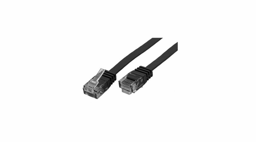 Patch kabel UTP cat 6, 1,5m plochý - černý