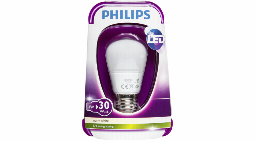 Žárovka Philips LED kapka E27 4W, matná, teple bílá