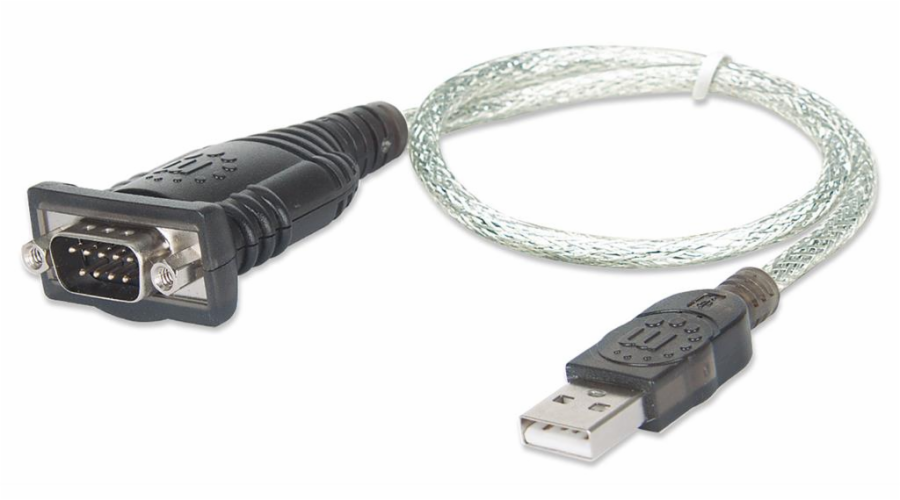 MANHATTAN převodník z USB na sériový port (USB AM / DB9M, RS232), blistr