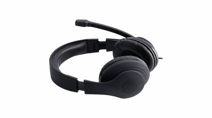 HAMA headset PC Office stereo HS-P200/ drátová sluchátka + mikrofon/ 2x 3,5 mm jack/ citlivost 105 dB/mW/ černá
