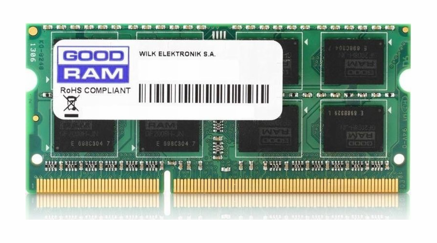 Paměť pro notebook GoodRam SODIMM, DDR3, 8 GB, 1333 MHz, CL9 (GR1333S364L9 / 8G)